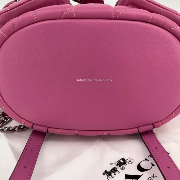 Coach Tabby Backpack Pillow Quilting Nappa Leather Pink Convertible Chain Strap - Picture 10 of 16